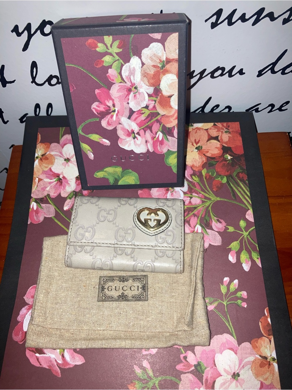 Authentic GUCCI Guccissima Leather Beige 6 Ring Key wallet Case